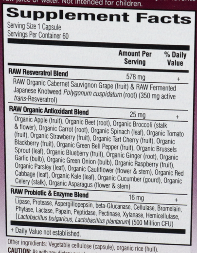 Product image for RAW Resveratrol.