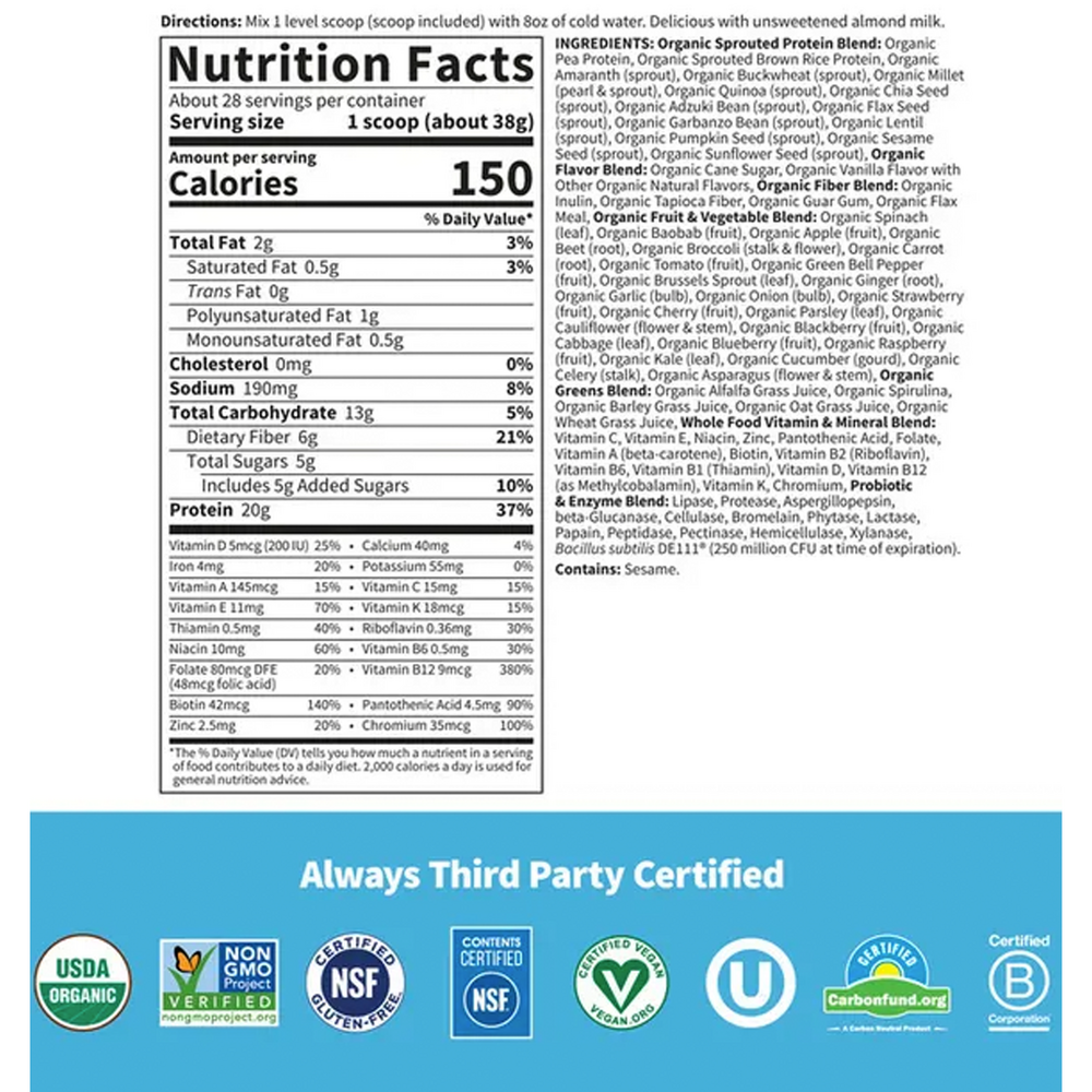 Product image for RAW Organic Meal.
