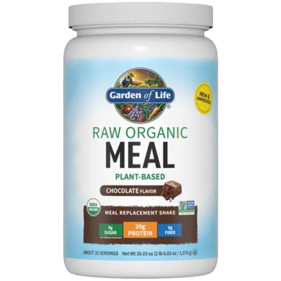 Raw Organic Meal Plant-Based Chocolate Flavor 1078 Grams