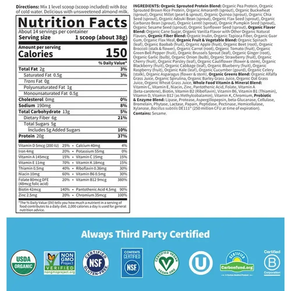 Product image for RAW Organic Meal.