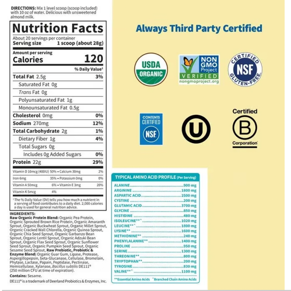 Product image for RAW Organic Protein.