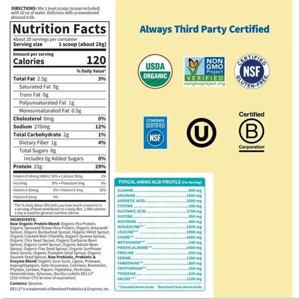 Product image for RAW Organic Protein.