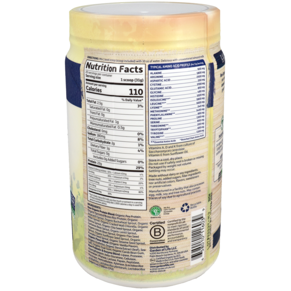 Product image for RAW Organic Protein - Real Raw Vanilla.