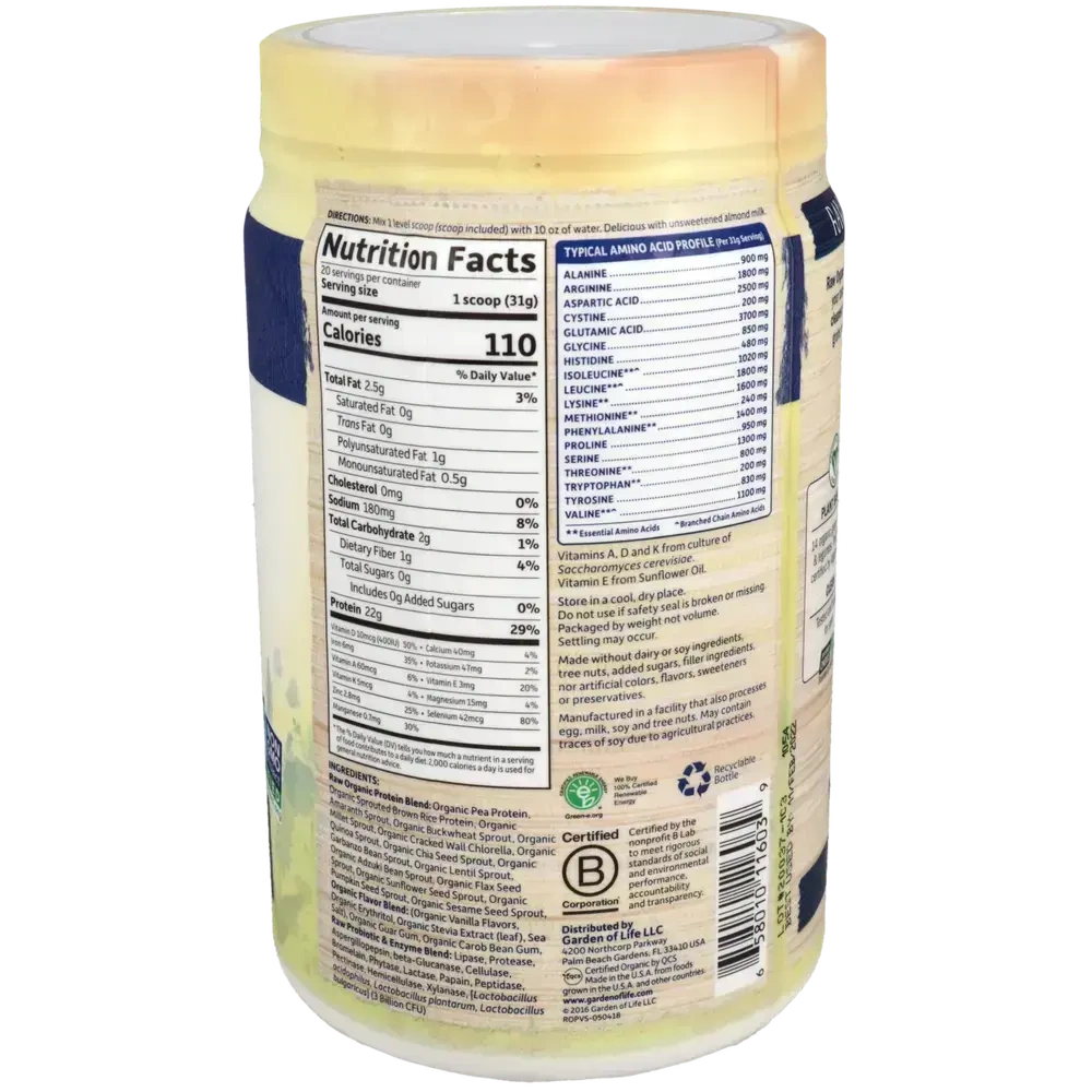 Product image for RAW Organic Protein - Real Raw Vanilla.
