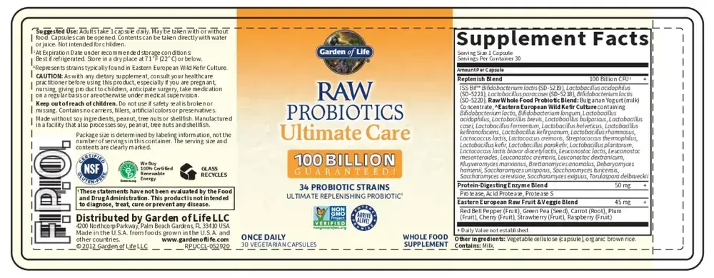 Product image for RAW Probiotics Ultimate Care.