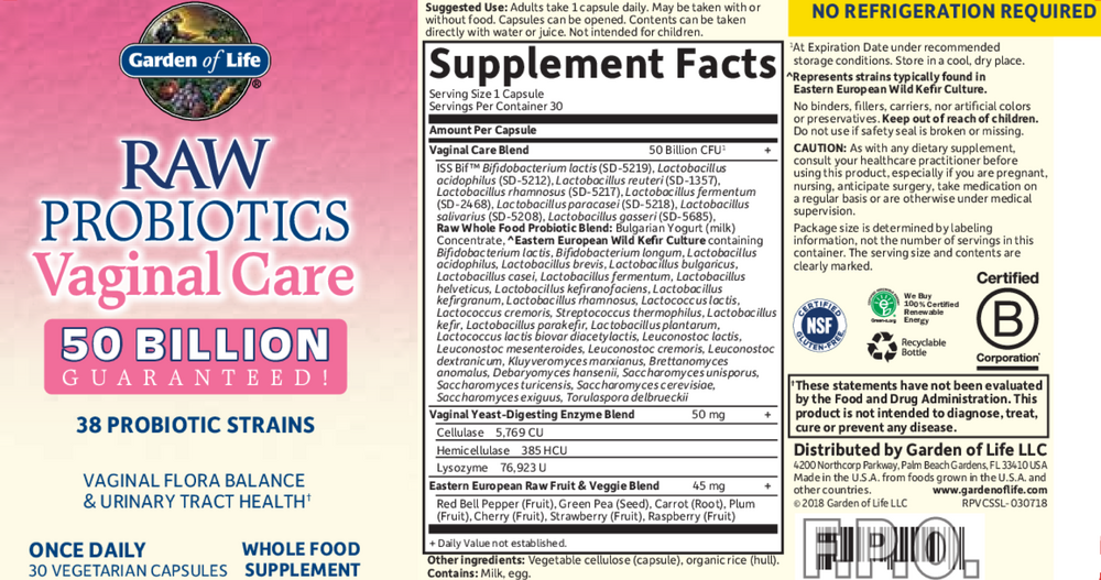 Product image for RAW Probiotics Vaginal Care.