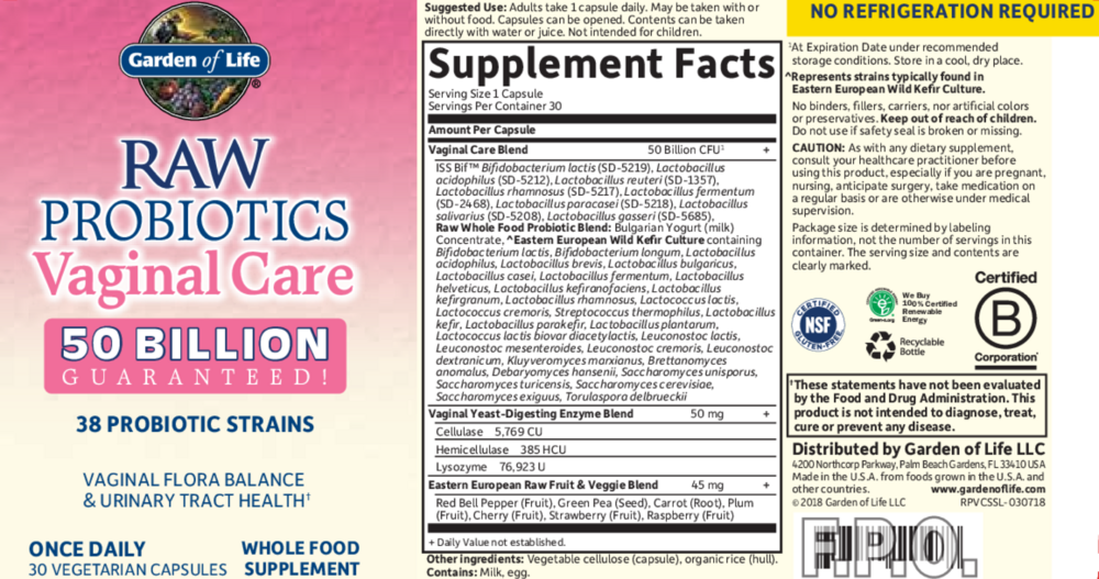 Product image for RAW Probiotics Vaginal Care.