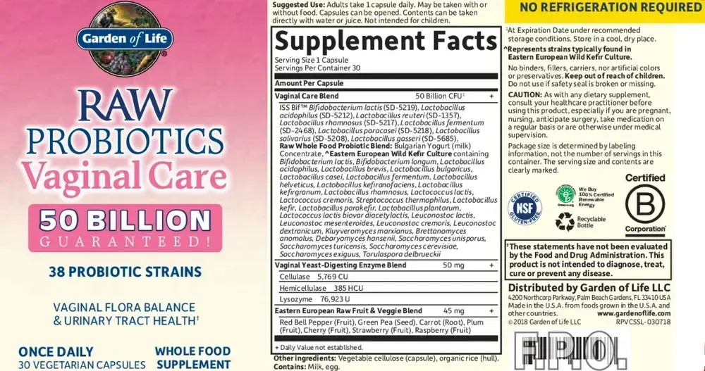 Product image for RAW Probiotics Vaginal Care.