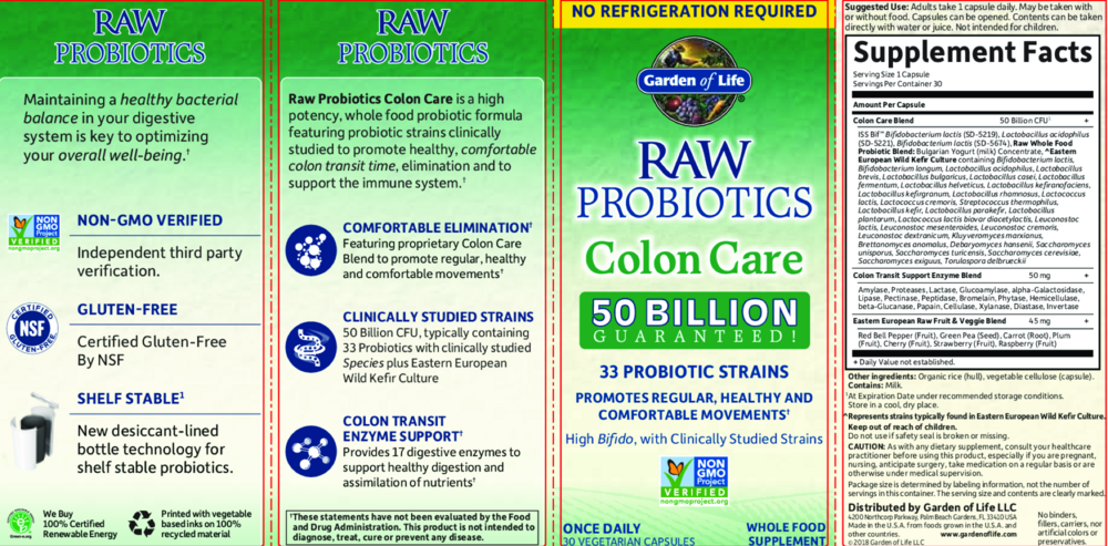Product image for RAW Probiotics Colon Care.
