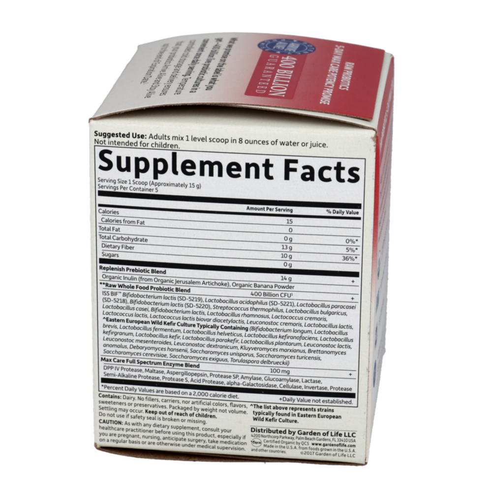 Product image for RAW Probiotics 5 Day Max Care.