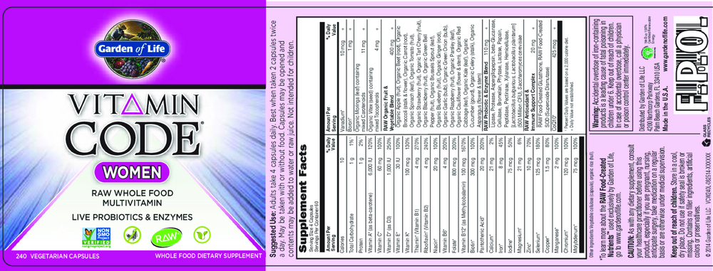 Product image for Vitamin Code Women Multivitamin Capsules.