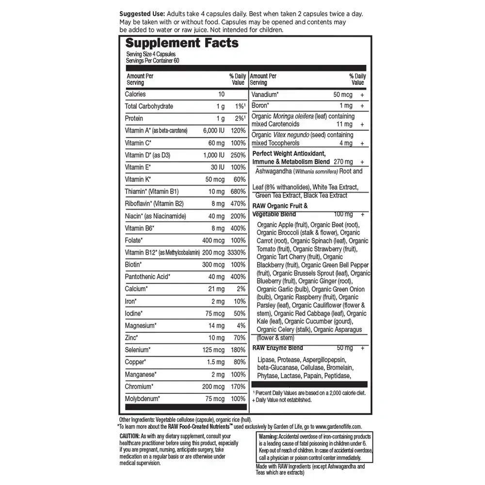 Product image for Vitamin Code Perfect Weight Multi.