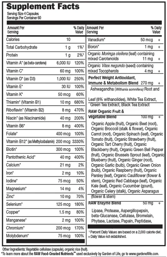 Product image for Vitamin Code Perfect Weight Multi.