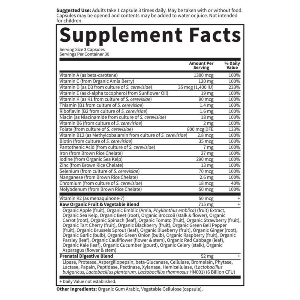 Product image for Vitamin Code RAW Prenatal.