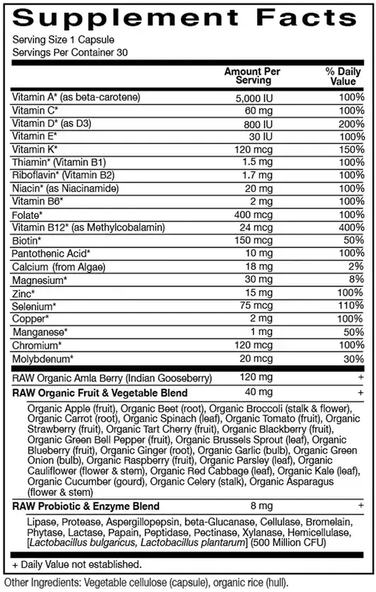 Product image for Vitamin Code RAW One for Men.