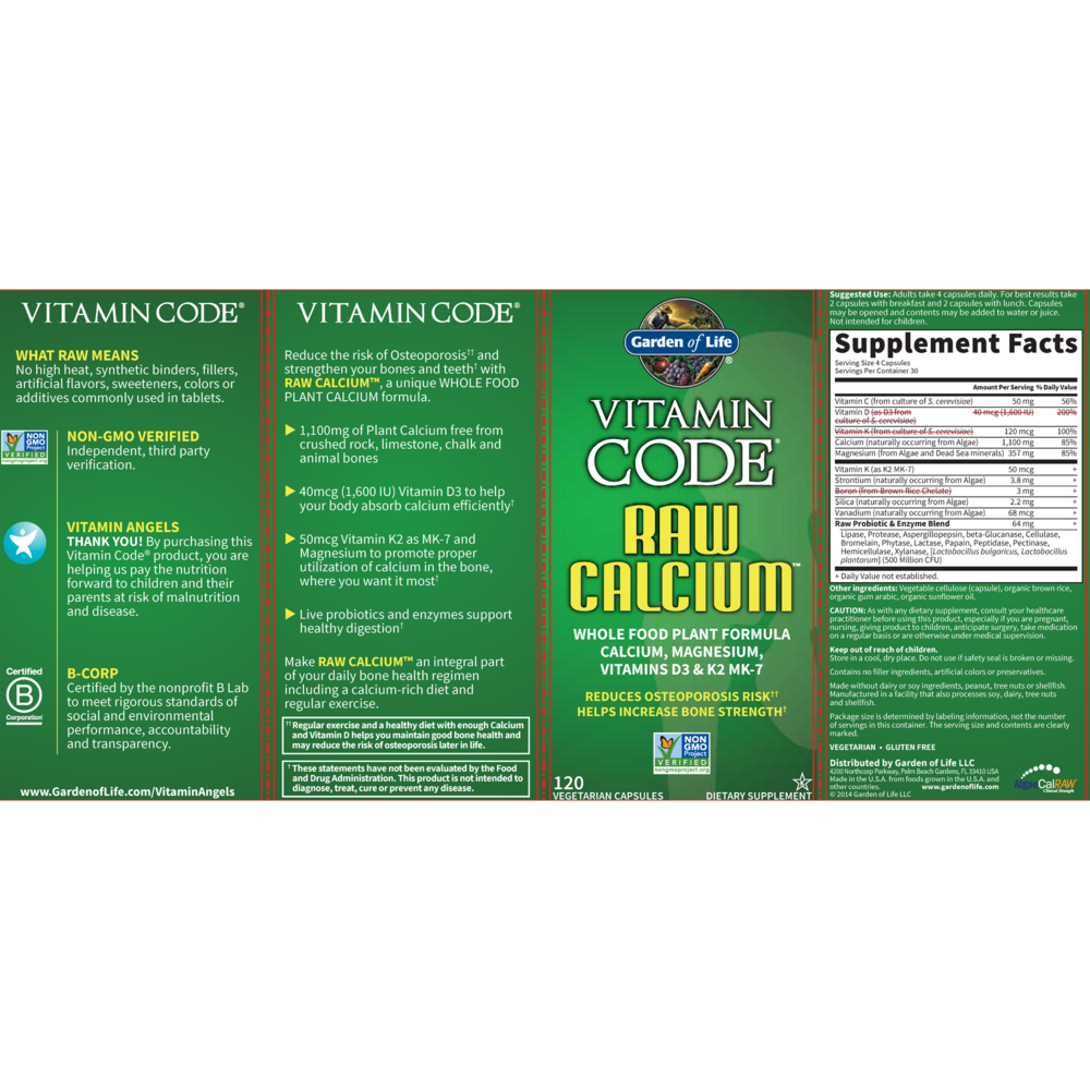 Product image for Vitamin Code RAW Calcium.