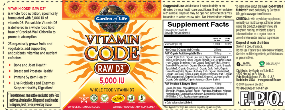 Product image for Vitamin Code RAW D3 5000.