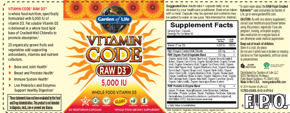 Product image for Vitamin Code RAW D3 5000.