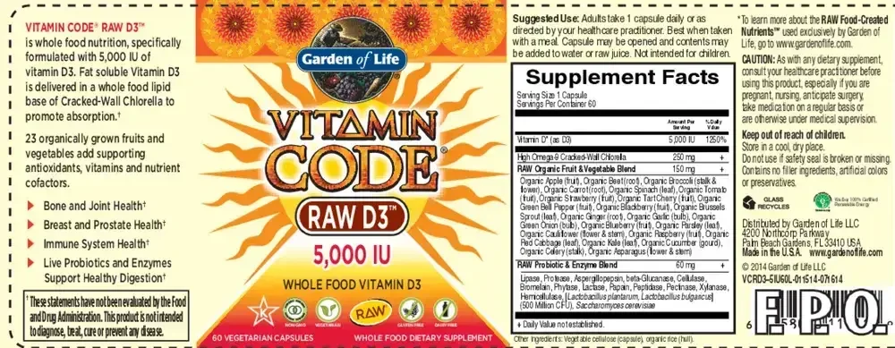 Product image for Vitamin Code RAW D3 5000.