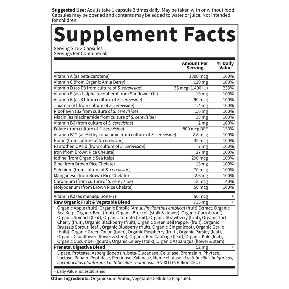 Product image for Vitamin Code RAW Prenatal.
