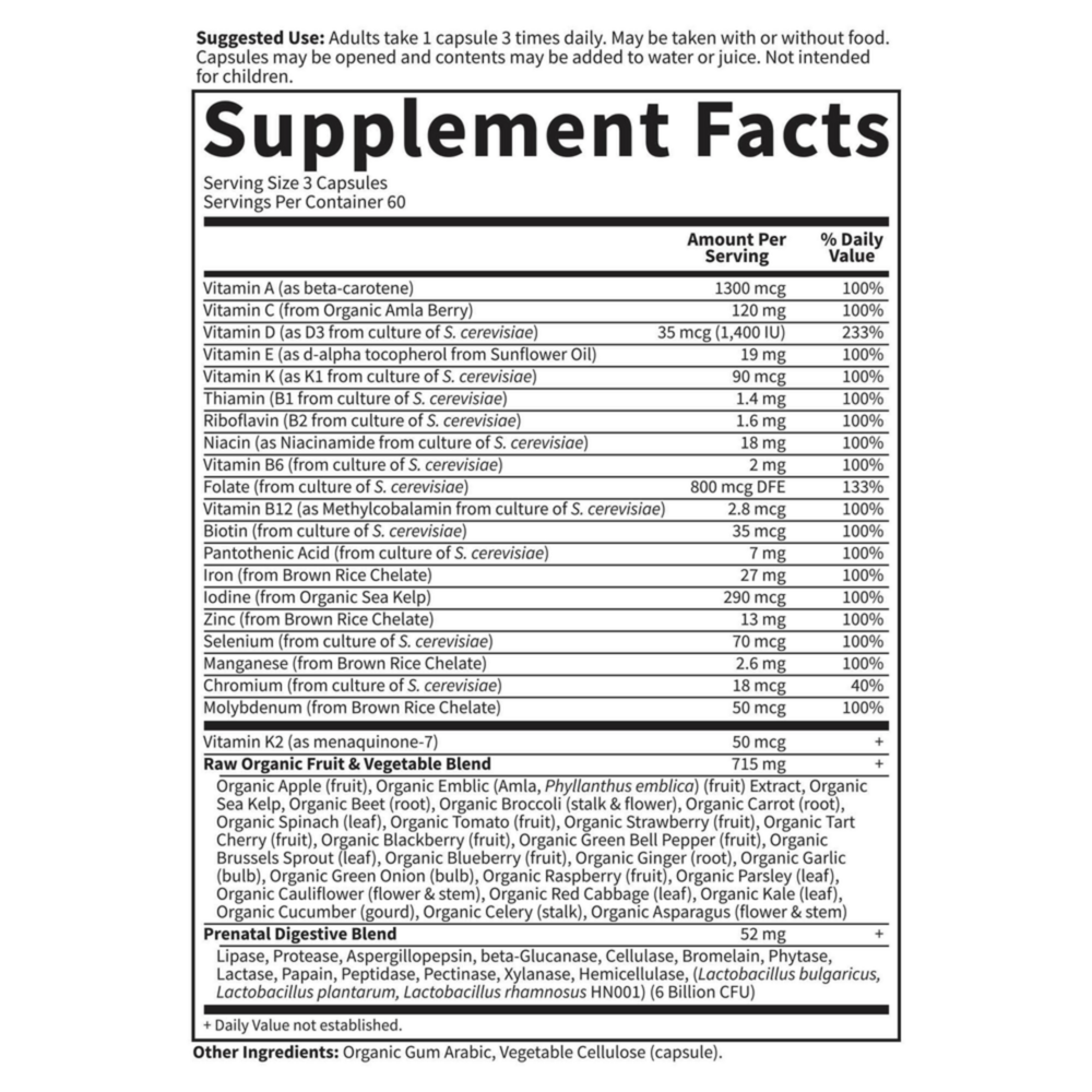 Product image for Vitamin Code RAW Prenatal.