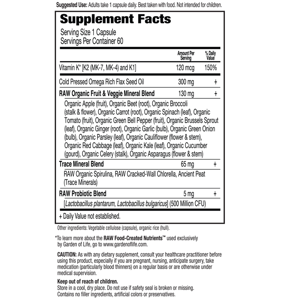 Product image for Vitamin Code RAW K-Complex.