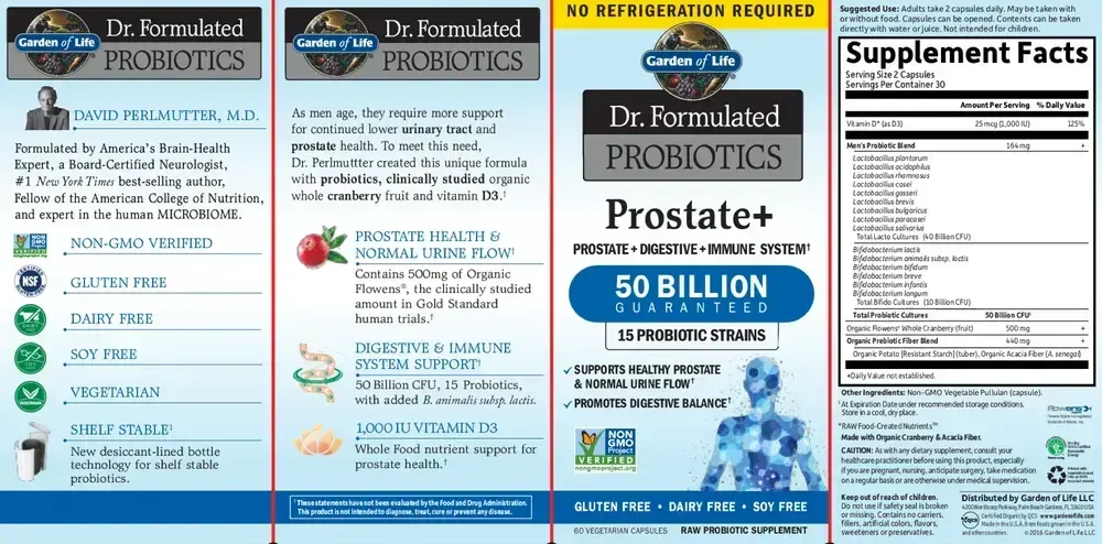 Product image for Dr. Formulated PROBIOTICS Prostate+.