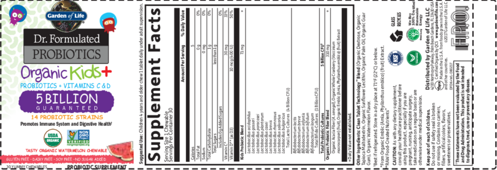 Product image for Dr. Formulated Probiotics Organic Kids+, Berry Cherry.