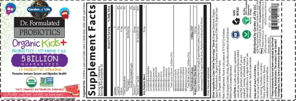 Product image for Dr. Formulated Probiotics Organic Kids+, Berry Cherry.