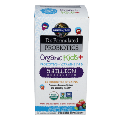 Dr. Formulated Probiotics Organic Kids+, Berry Cherry 30 tablets