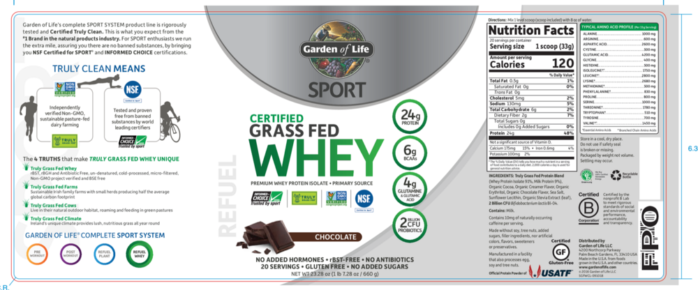 Product image for SPORT Grass Fed Whey Protein - Chocolate.