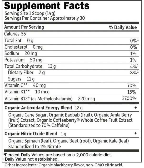 Product image for SPORT Organic Pre-Workout Energy + Focus Blackberry.