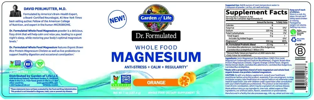 Product image for Dr. Formulated Magnesium Orange Powder.