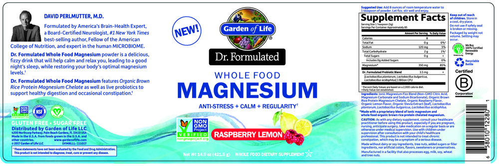 Product image for Dr. Formulated Whole Food Magnesium Raspberry-Lemon.