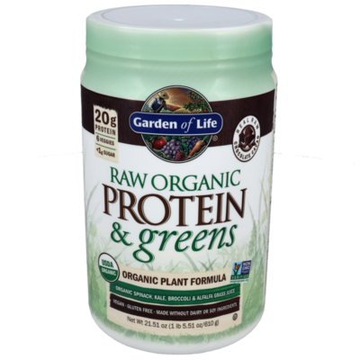 Raw Organic Protein and Greens Chocolate Powder 611 Grams