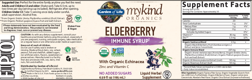 Product image for myKind Organics Elderberry Syrup.
