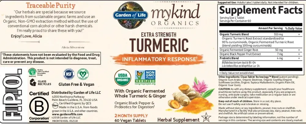 Product image for mykind Organics Extra Strength Turmeric Inflammatory Response.