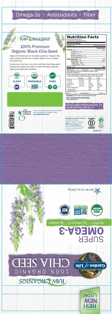 Product image for Raw Organics Chia Seed.