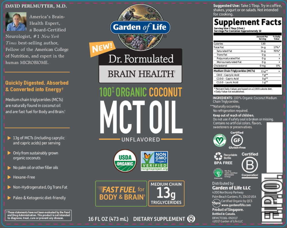 Product image for Dr. Formulated Brain Health 100% Organic Coconut MCT Oil.