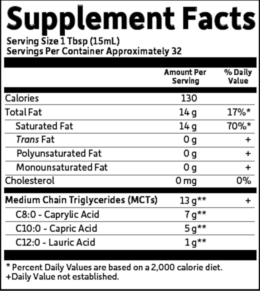 Product image for Dr. Formulated Brain Health 100% Organic Coconut MCT Oil.