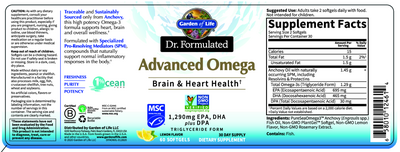 Dr. Formulated Advanced Omega Lemon 60 Softgels