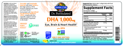 Dr. Formulated DHA 1000mg 30 Softgels