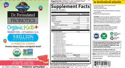 Dr. Formulated Probiotics Organic Kids Watermelon product image