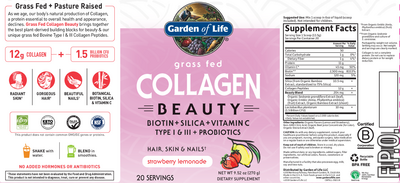 Grass Fed Collagen Beauty Strawberry Lemonade 270 Grams
