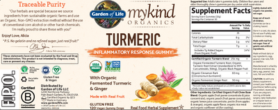 mykind Organics Herbal Turmeric 120 gummies