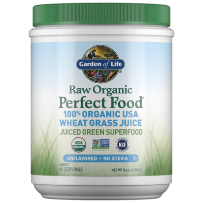 Raw Organic Perfect Food Wheat Grass Juice Unflavored 240 Grams Raw Organic Perfect Food Wheat Grass Juice Unflavored 240 Grams