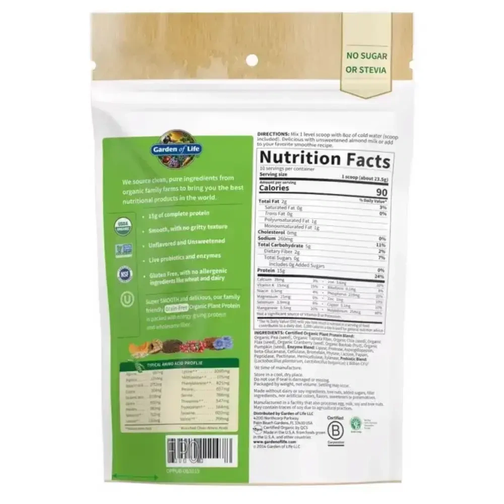 Product image for Organic Plant Protein Unflavored.