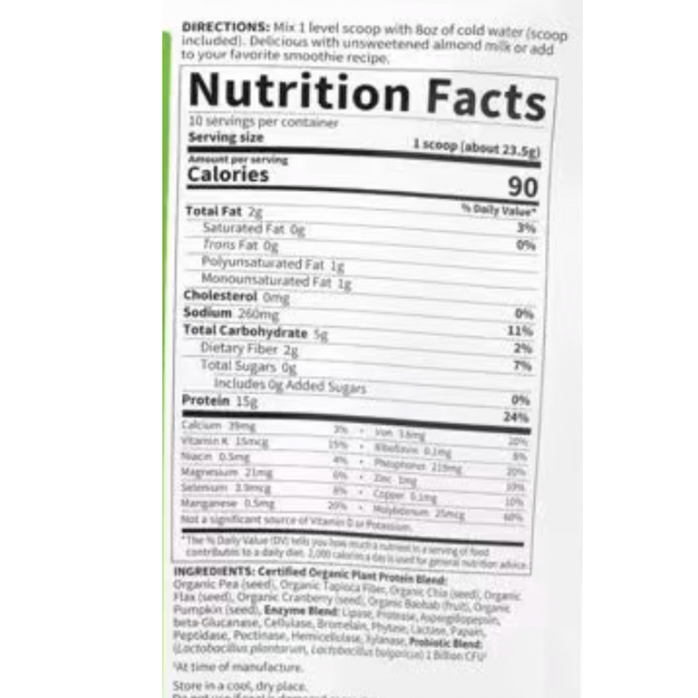 Product image for Organic Plant Protein Unflavored.