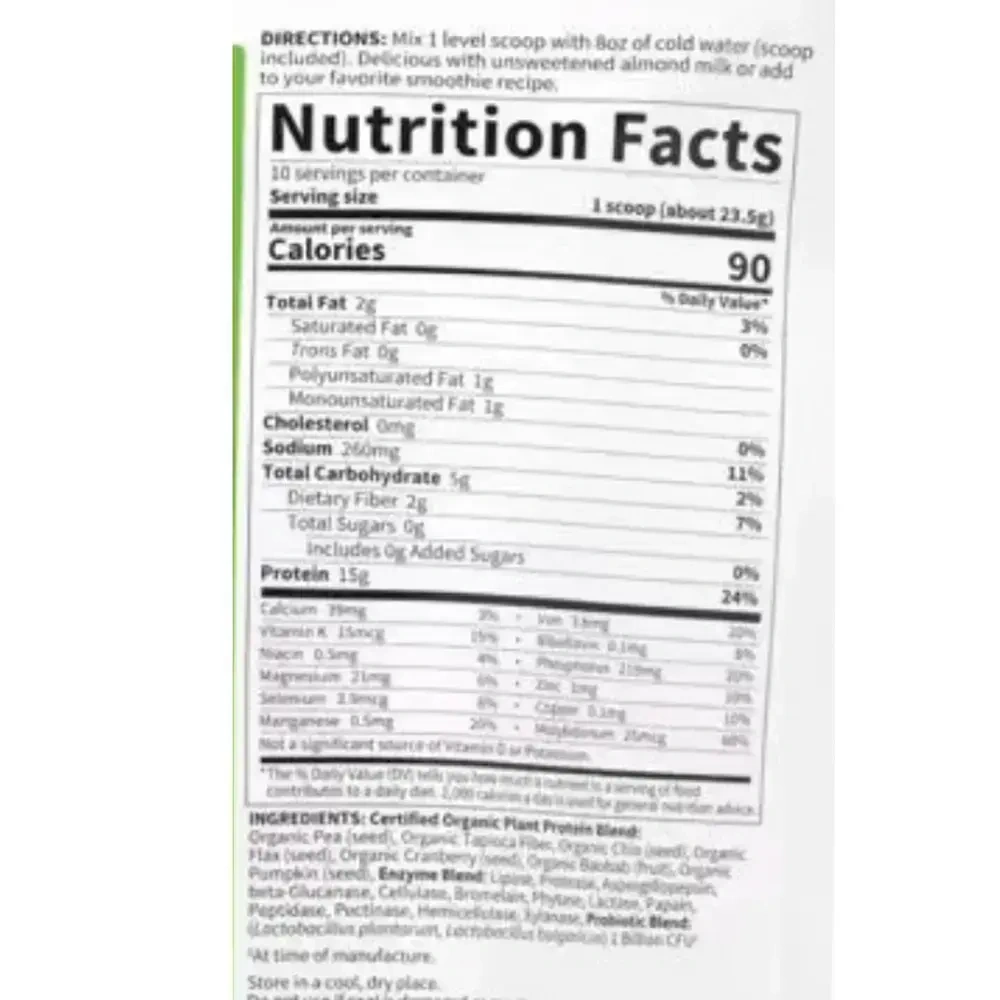 Product image for Organic Plant Protein Unflavored.