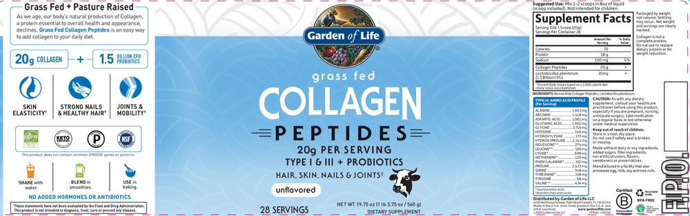 Product image for Grass Fed Collagen Peptides.